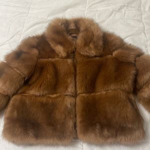 Brown faux fur jacket